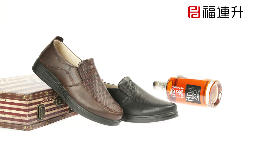 福連升20春款男鞋商務休閑一腳蹬輕便中年鞋休閑鞋圖片