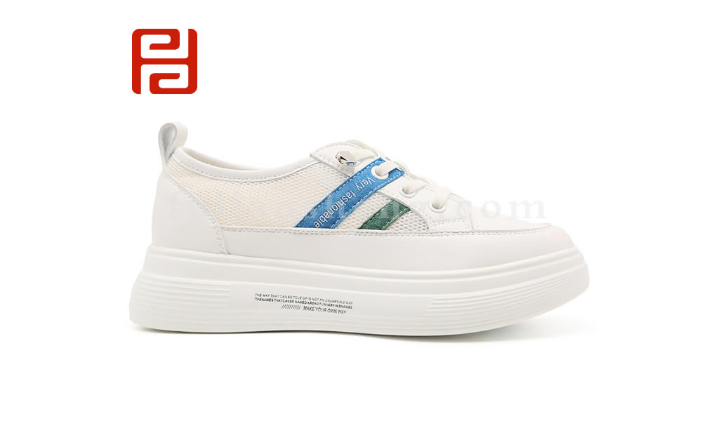 福連升厚底小白鞋女鞋 夏季新款薄款網面鞋松糕鞋圖片