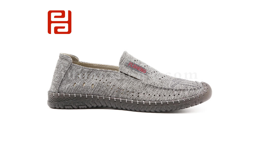 福連升夏透氣打孔商務(wù)休閑橡膠底車縫線老北京布鞋男涼鞋圖片