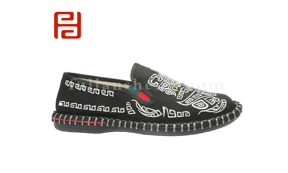 福連升中國風休閑刺繡男鞋繡花透氣輕便軟底夏款北京布鞋圖片