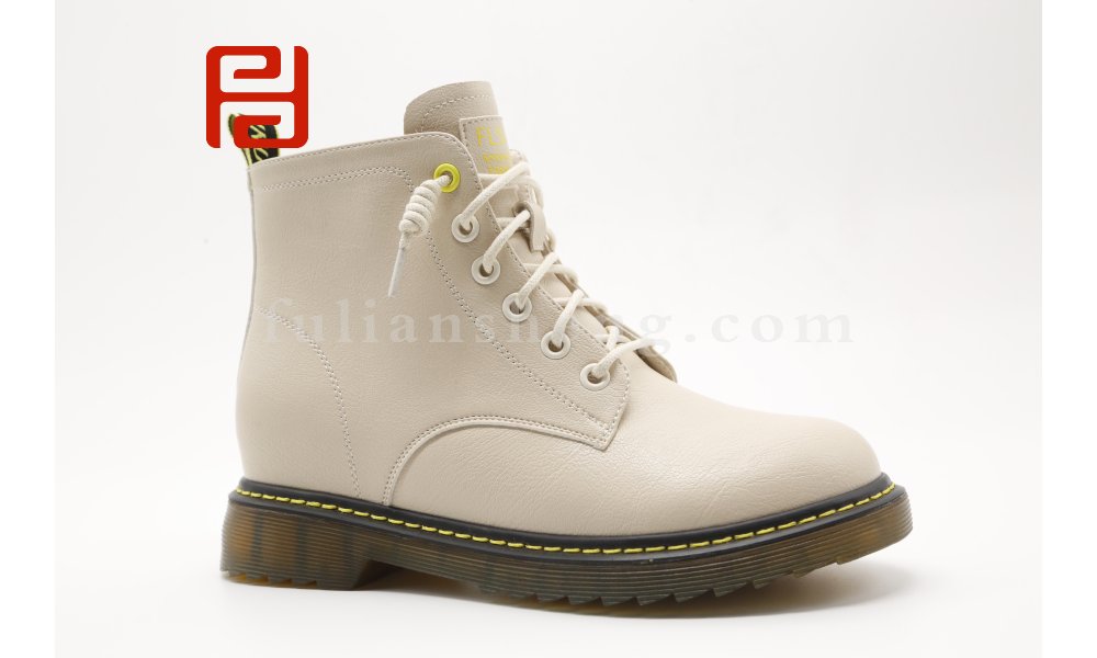 福連升休閑短靴系帶高幫馬丁靴沙漠靴棉麻女鞋圖片