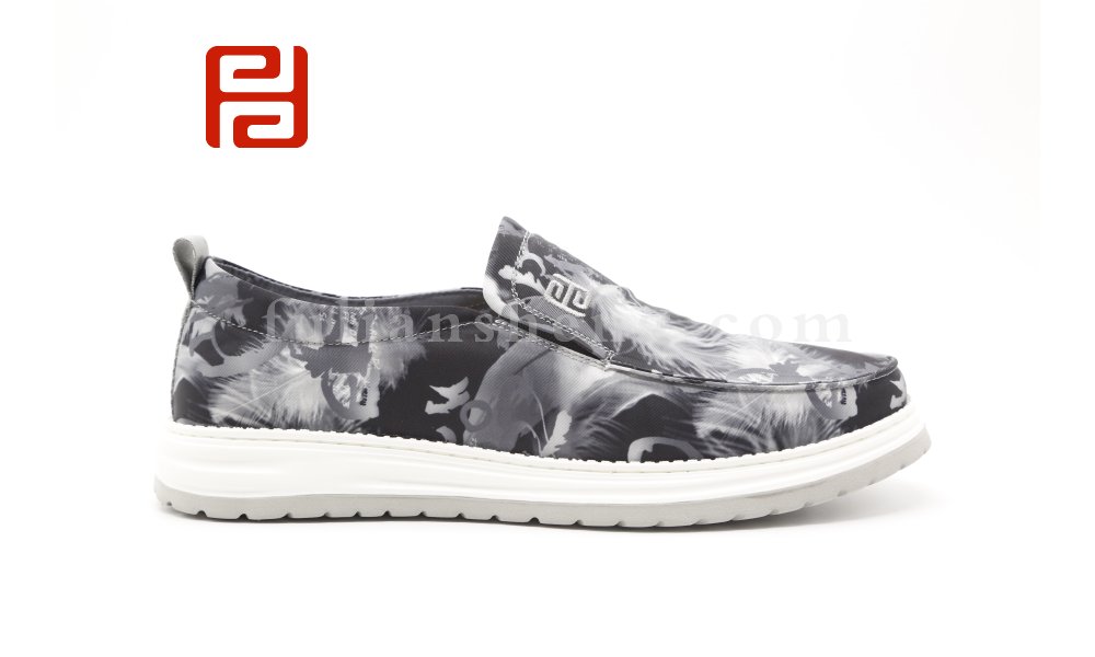 福連升老北京布鞋男迷彩輕便帆布懶人一腳蹬透氣棉麻布鞋圖片