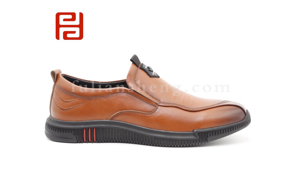 福連升2020冬季新款男牛皮商務百搭休閑鞋圖片