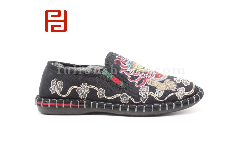 福連升2020冬季新款男保暖中國風一腳蹬休閑鞋圖片