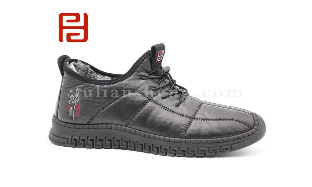 福連升休閑鞋男鞋2020冬季新款男保暖舒適休閑手縫鞋圖片