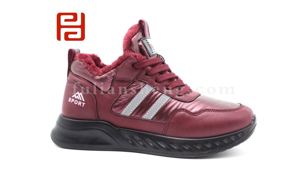 福連升休閑運動女鞋中老年冬季加絨保暖輕便羽絨服面料圖片