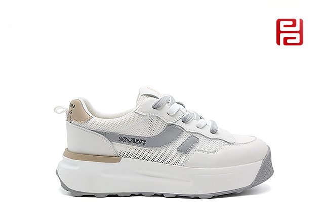 福連升夏季休閑女鞋活力撞色休閑厚底阿甘鞋