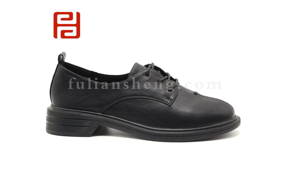 福連升單鞋女深口休閑鞋百搭透氣英倫風平底女鞋圖片