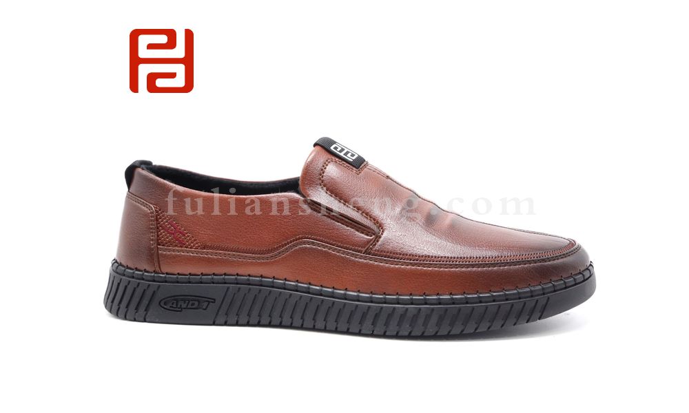福連升商務休閑男鞋冬加絨保暖舒適平底男鞋圖片