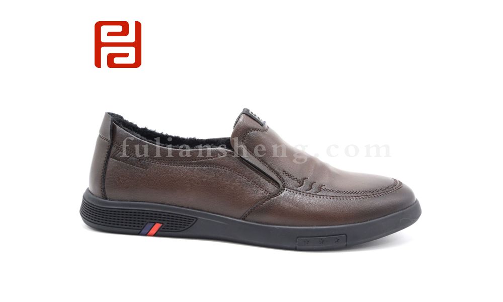 福連升休閑鞋冬保暖加絨一腳蹬商務男鞋舒適合腳圖片