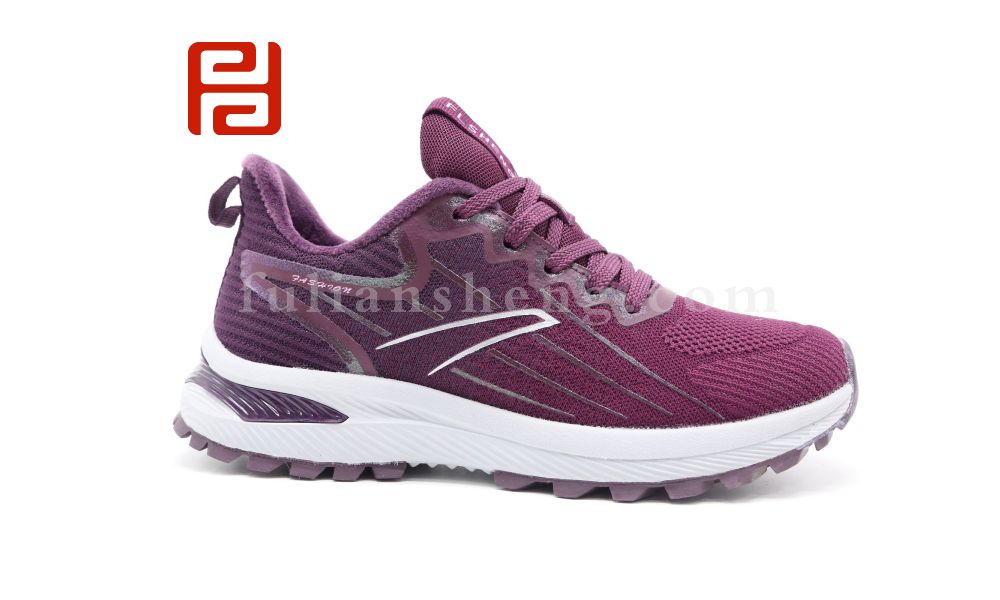 福連升休閑鞋冬季飛織透氣保暖加絨休閑運動女鞋圖片