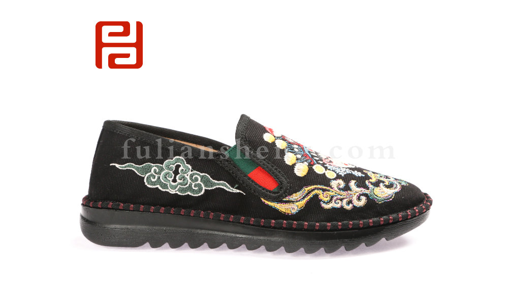 福連升春款女士刺繡臉譜社會鞋養(yǎng)生民族風(fēng)老北京布鞋(圖4)